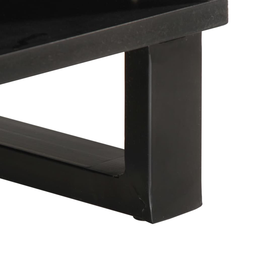 Table basse blanc 80x51x40 cm bois de manguier massif - XIOS