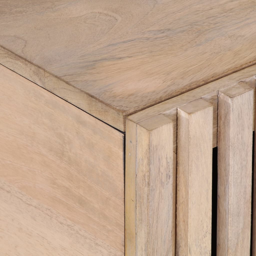 Table basse blanc 80x51x40 cm bois de manguier massif - XIOS