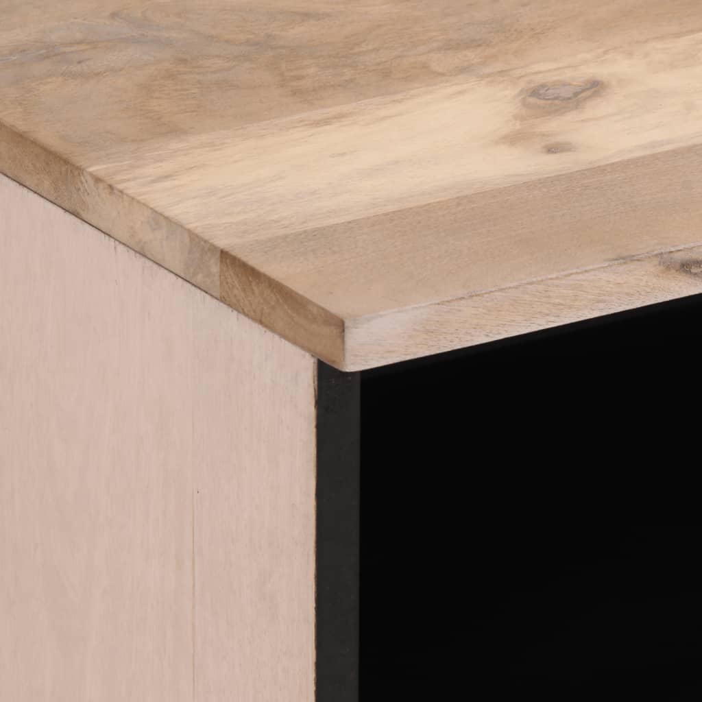 Table de chevet 40x34x46 cm bois de manguier massif blanchi - XIOS