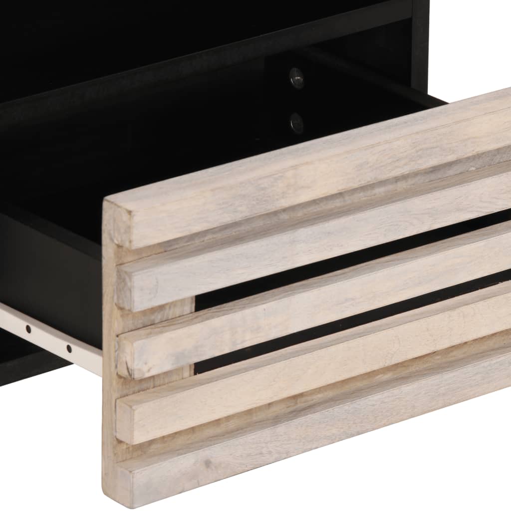 Table de chevet 40x34x46 cm bois de manguier massif blanchi - XIOS