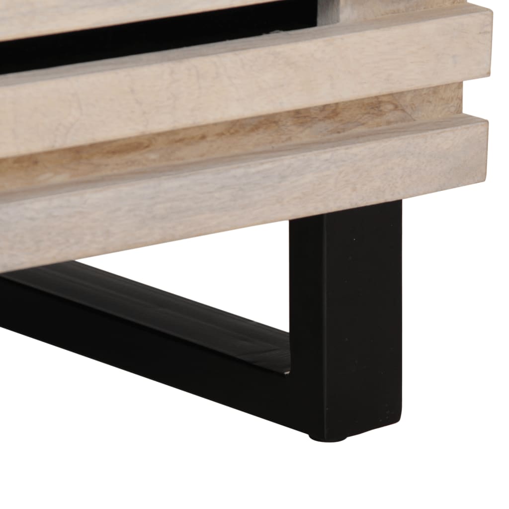 Table de chevet 40x34x46 cm bois de manguier massif blanchi - XIOS