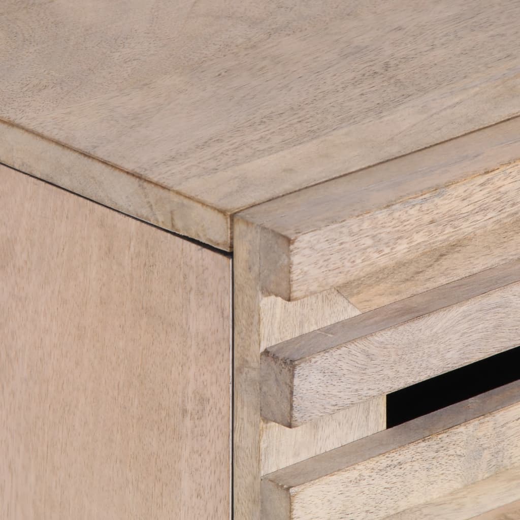 Table de chevet blanc 50x34x60 cm bois de manguier massif - XIOS