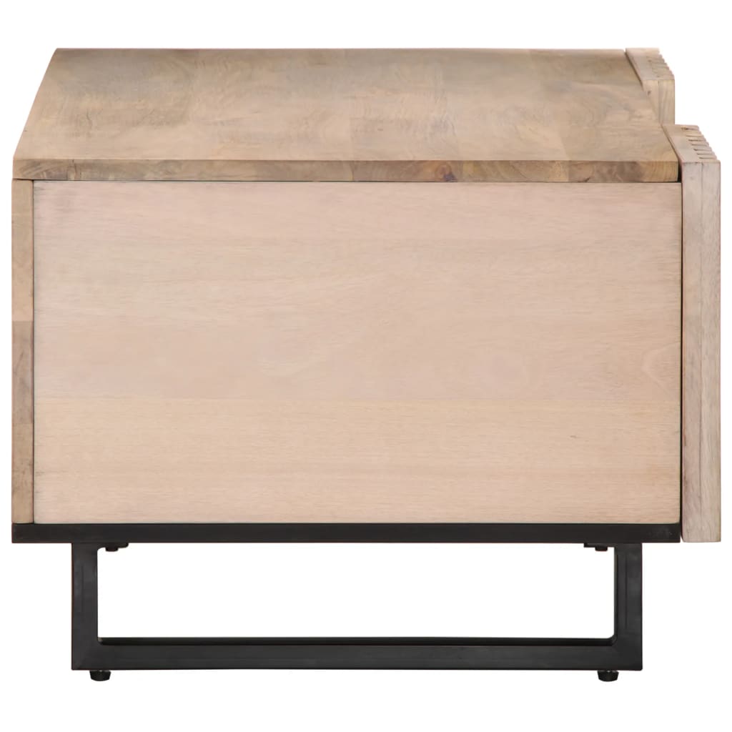 Table basse blanc 100x55x40 cm bois de manguier massif - XIOS