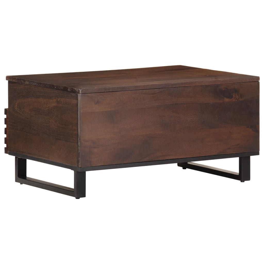 Table basse marron 80x55x40 cm bois de massif manguier - XIOS
