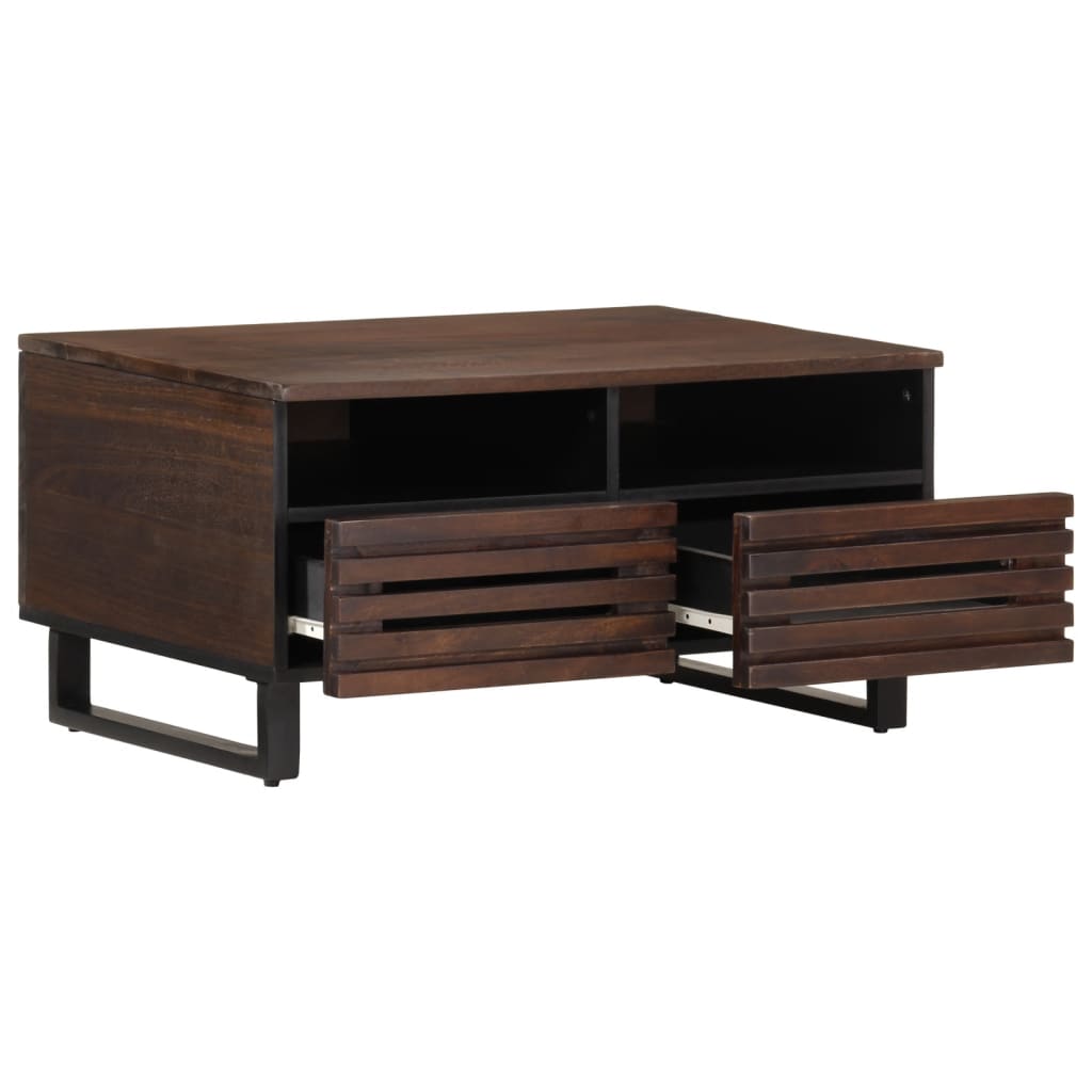 Table basse marron 80x55x40 cm bois de massif manguier - XIOS