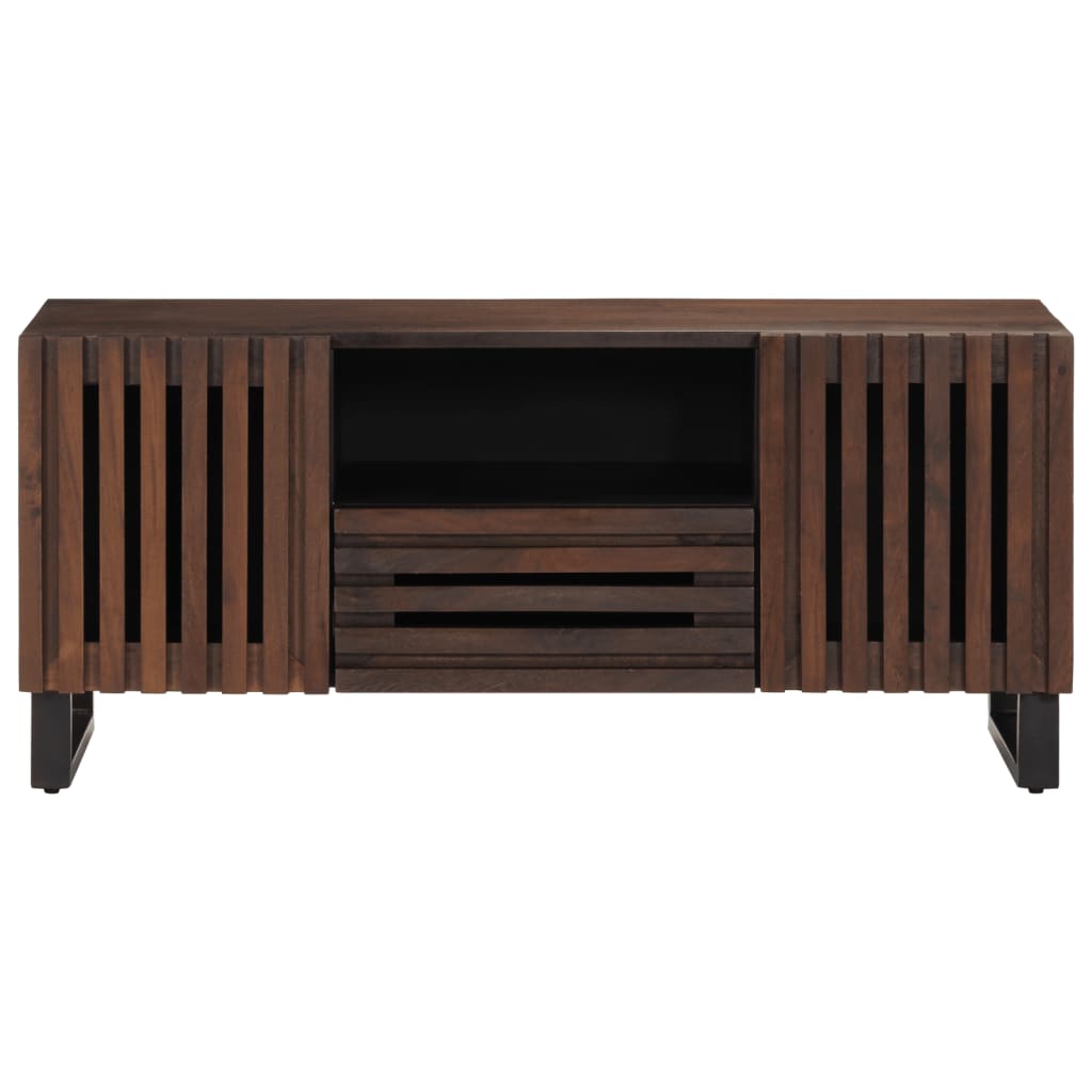 Meuble TV marron 100x34x46 cm bois massif manguier - XIOS