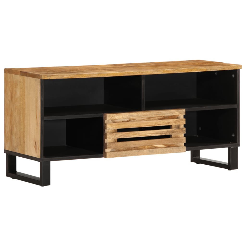 Meuble TV 100x34x46 cm bois massif de manguier brut - XIOS