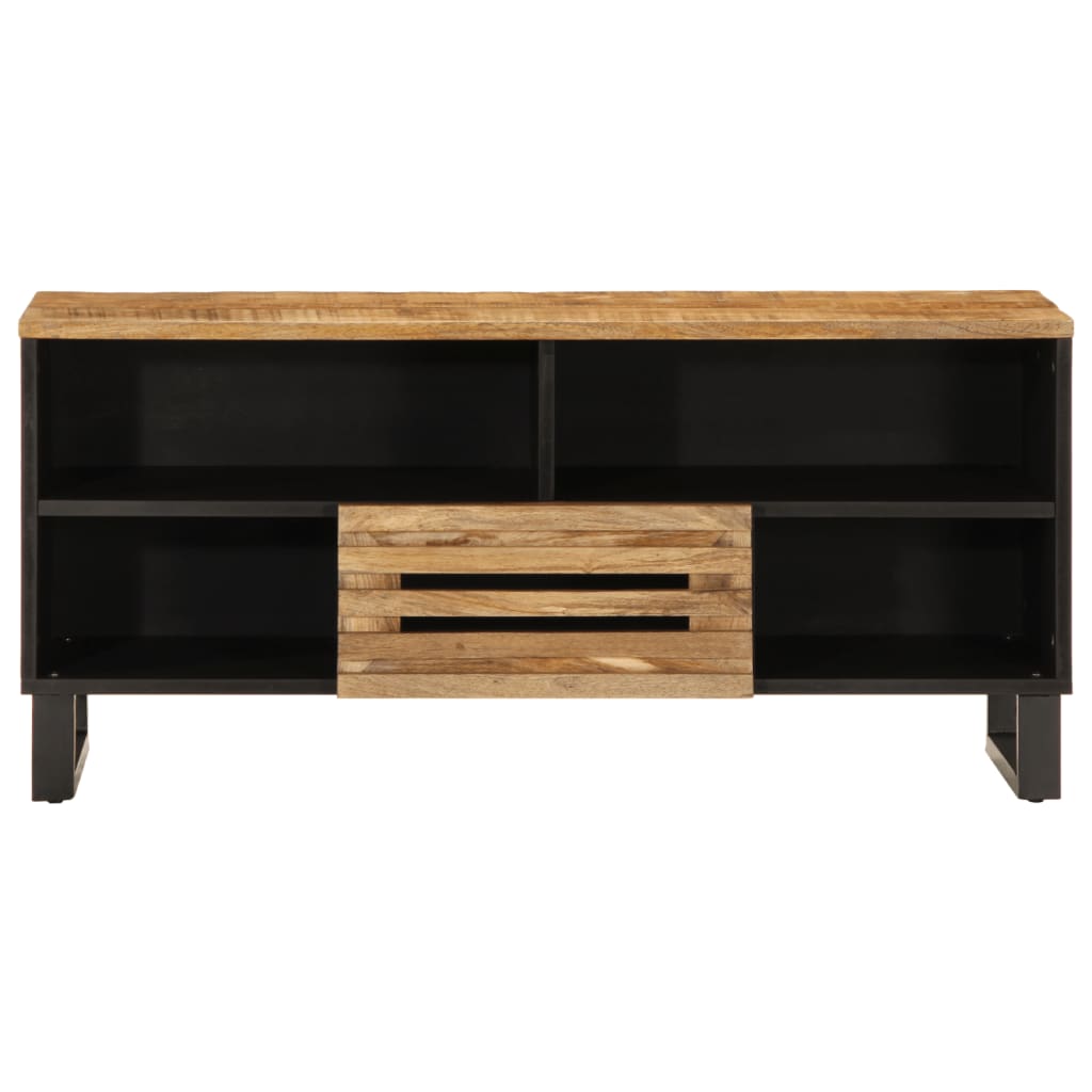 Meuble TV 100x34x46 cm bois massif de manguier brut - XIOS