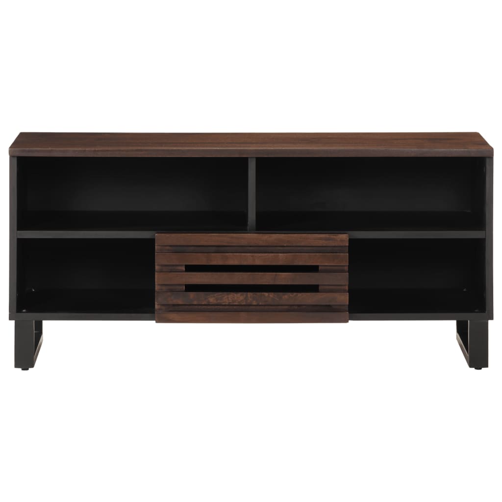 Meuble TV marron 100x34x46 cm bois massif manguier - XIOS