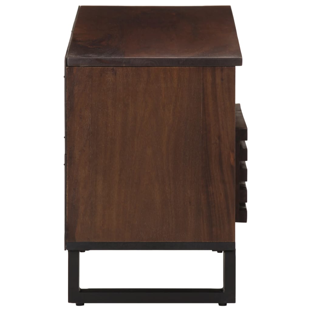 Meuble TV marron 100x34x46 cm bois massif manguier - XIOS