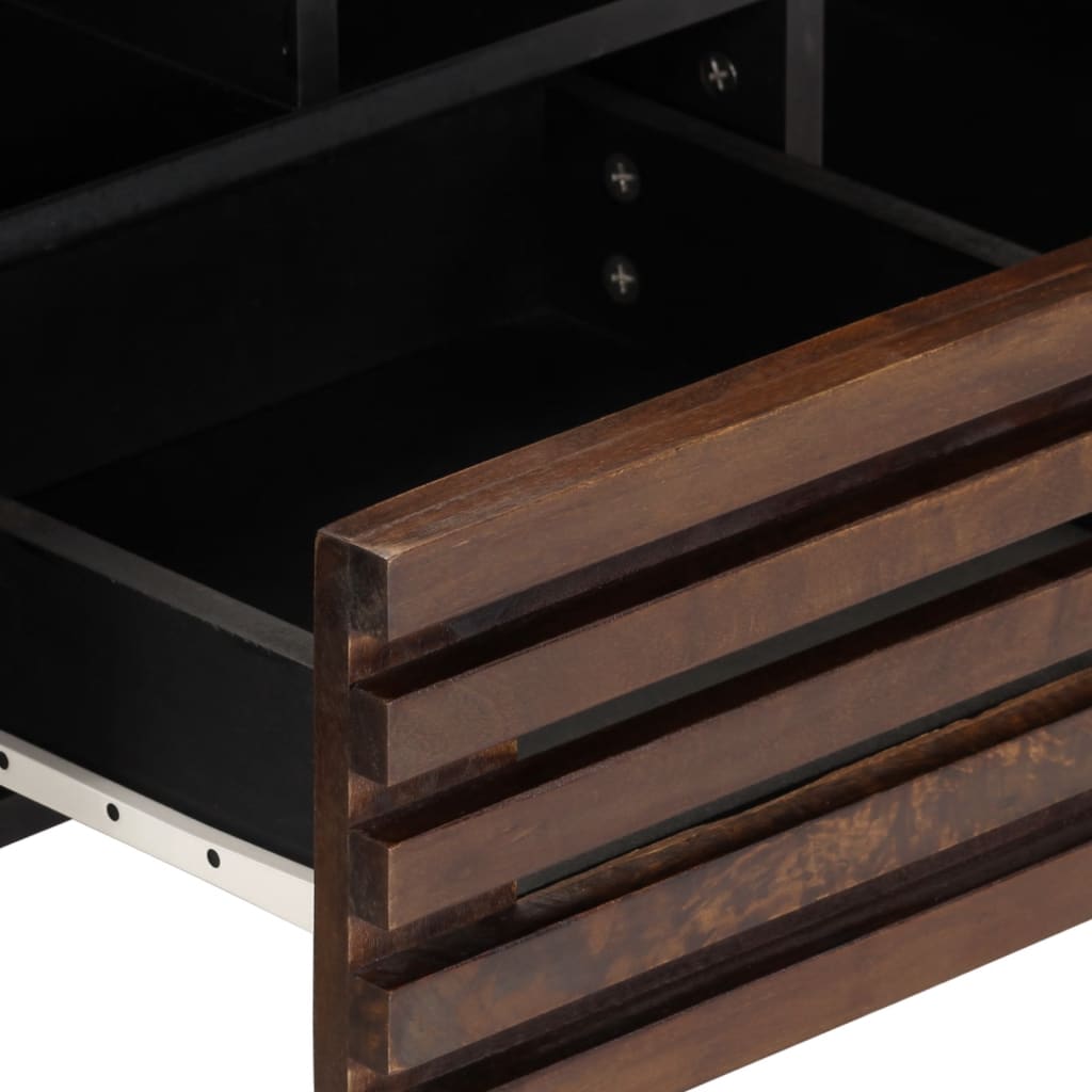 Meuble TV marron 100x34x46 cm bois massif manguier - XIOS