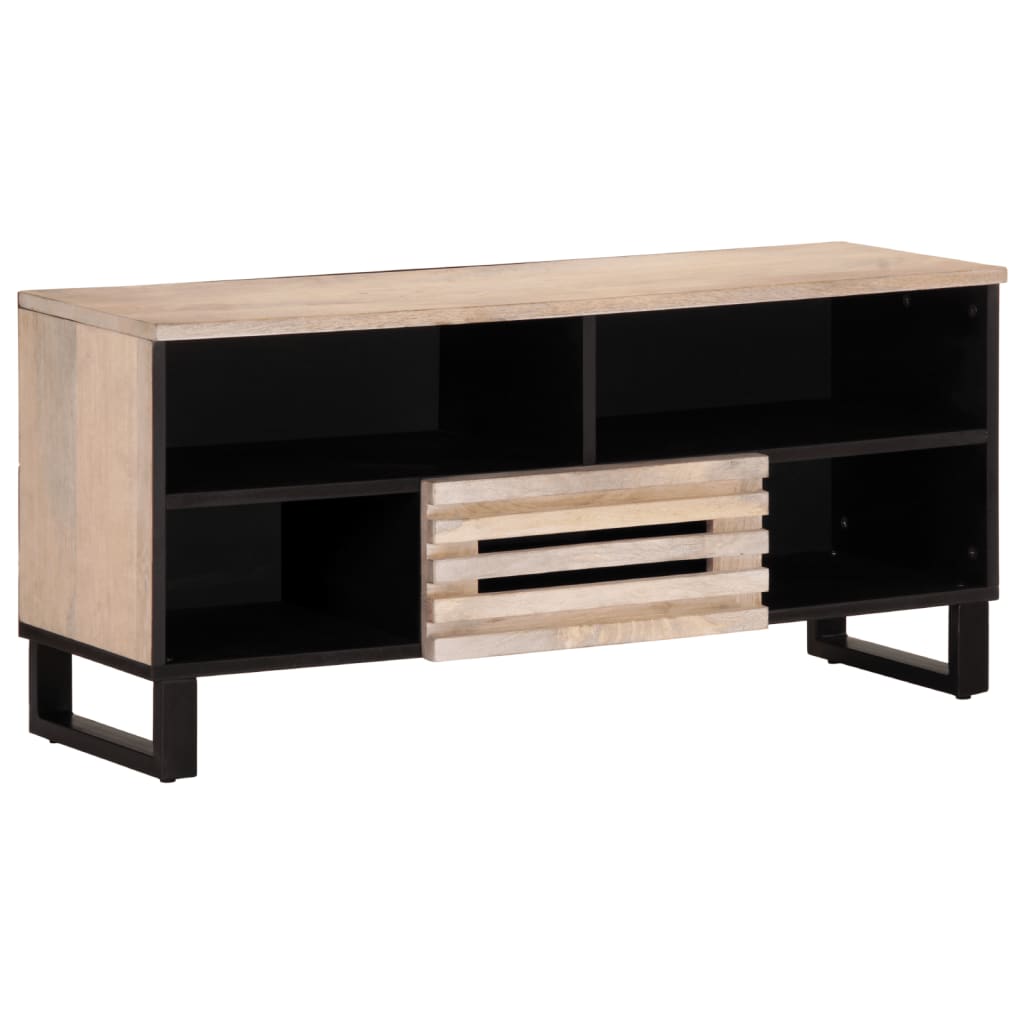 Meuble TV 100x34x46 cm bois massif de manguier - XIOS
