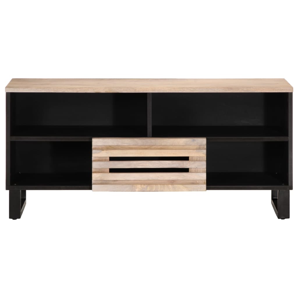 Meuble TV 100x34x46 cm bois massif de manguier - XIOS