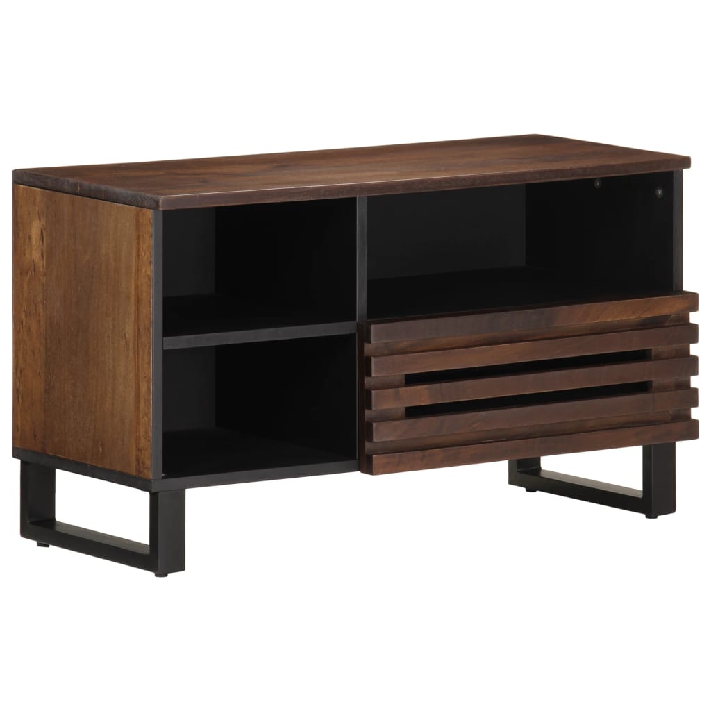 Meuble TV marron 80x34x46 cm bois massif de manguier - XIOS