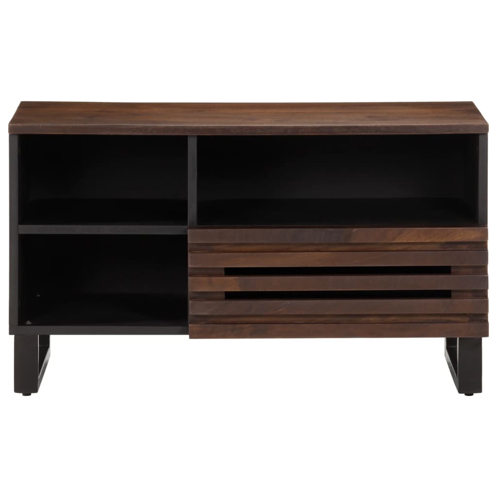 Meuble TV marron 80x34x46 cm bois massif de manguier - XIOS