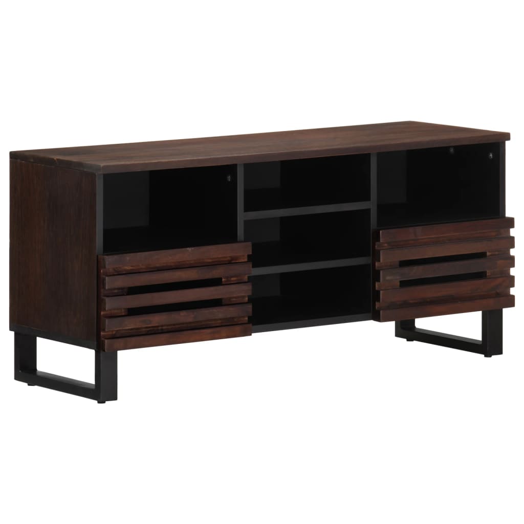 Meuble TV marron 100x34x46 cm bois massif manguier - XIOS