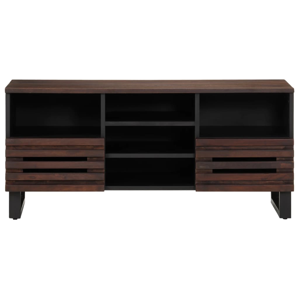 Meuble TV marron 100x34x46 cm bois massif manguier - XIOS