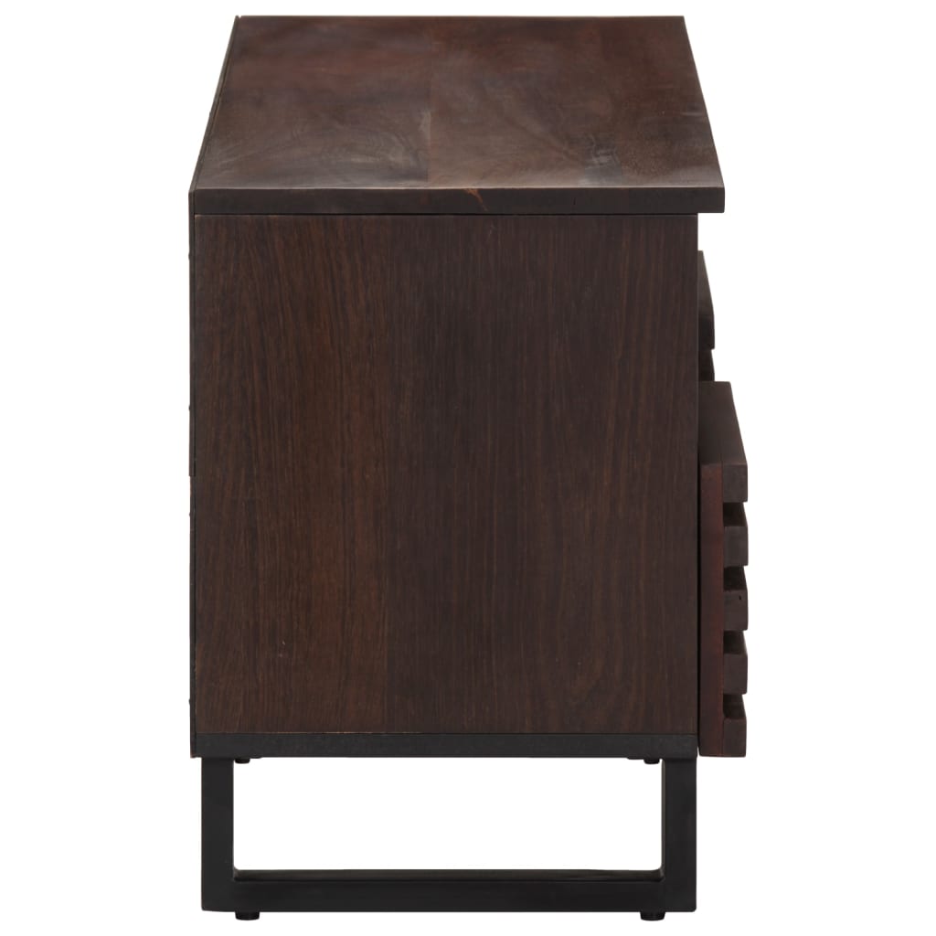 Meuble TV marron 100x34x46 cm bois massif manguier - XIOS