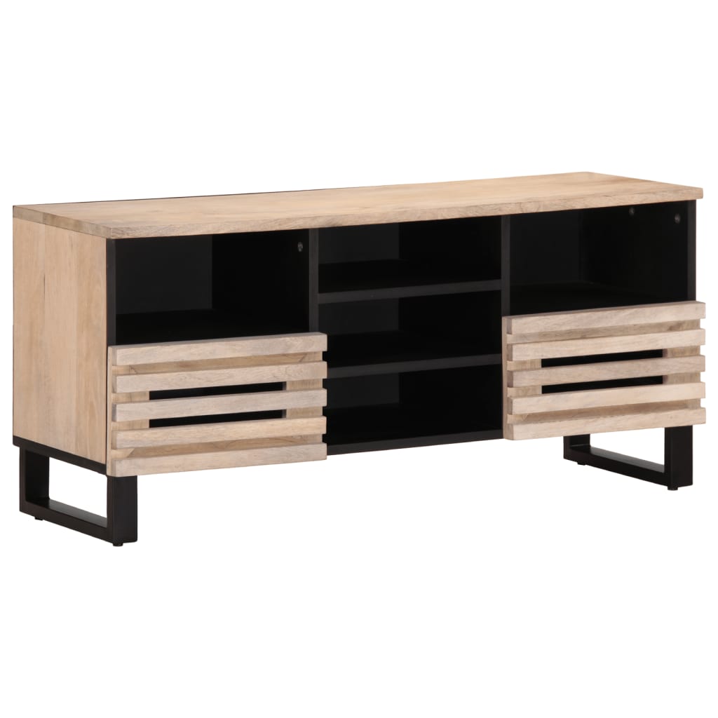 Meuble TV 100x34x46 cm bois massif de manguier - XIOS