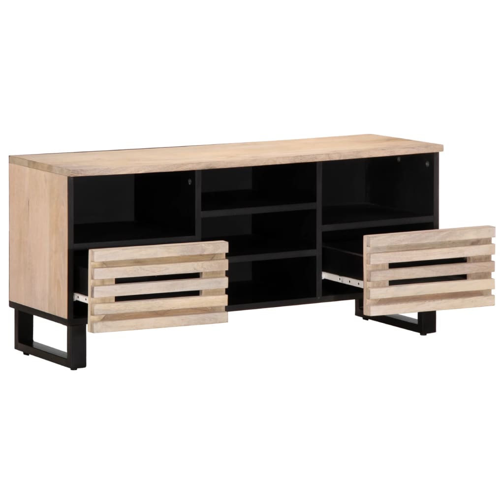 Meuble TV 100x34x46 cm bois massif de manguier - XIOS