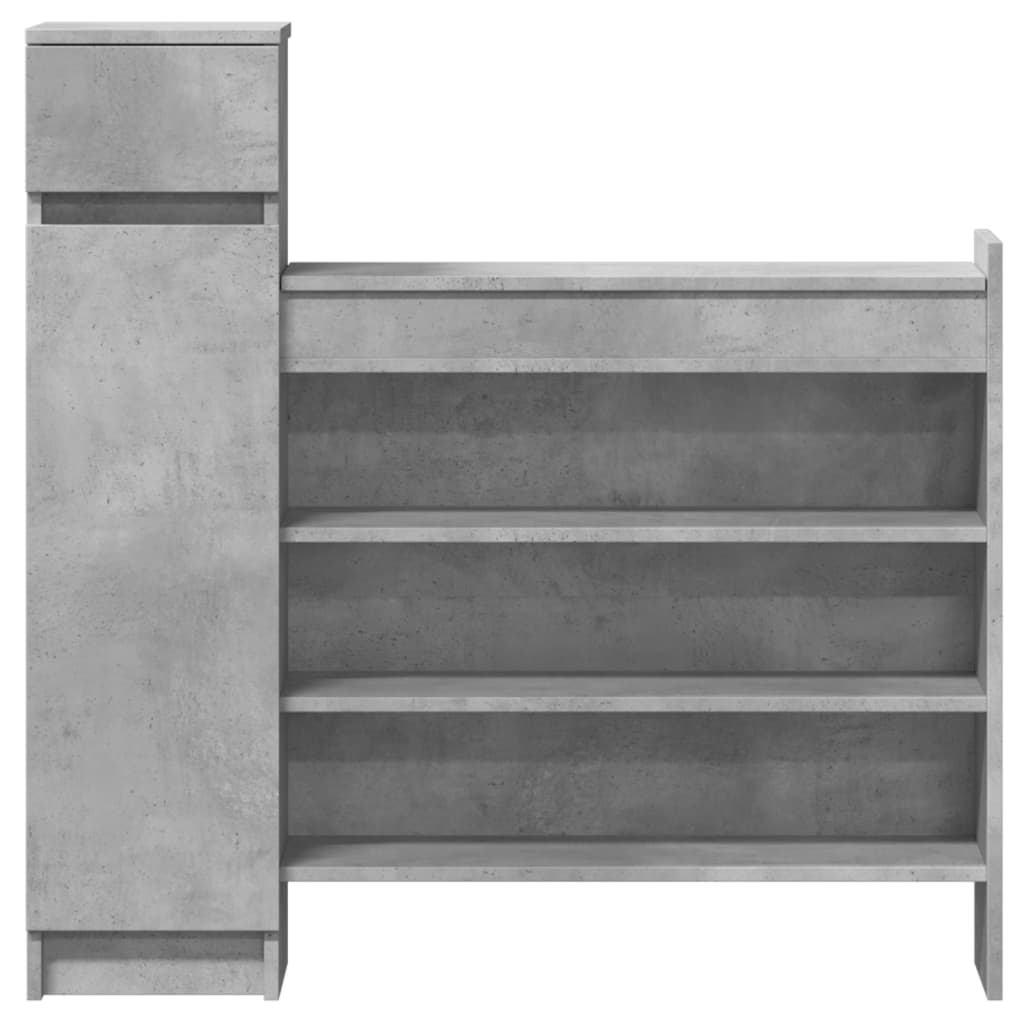 Armoire à chaussures gris béton bois d'ingénierie - XIOS