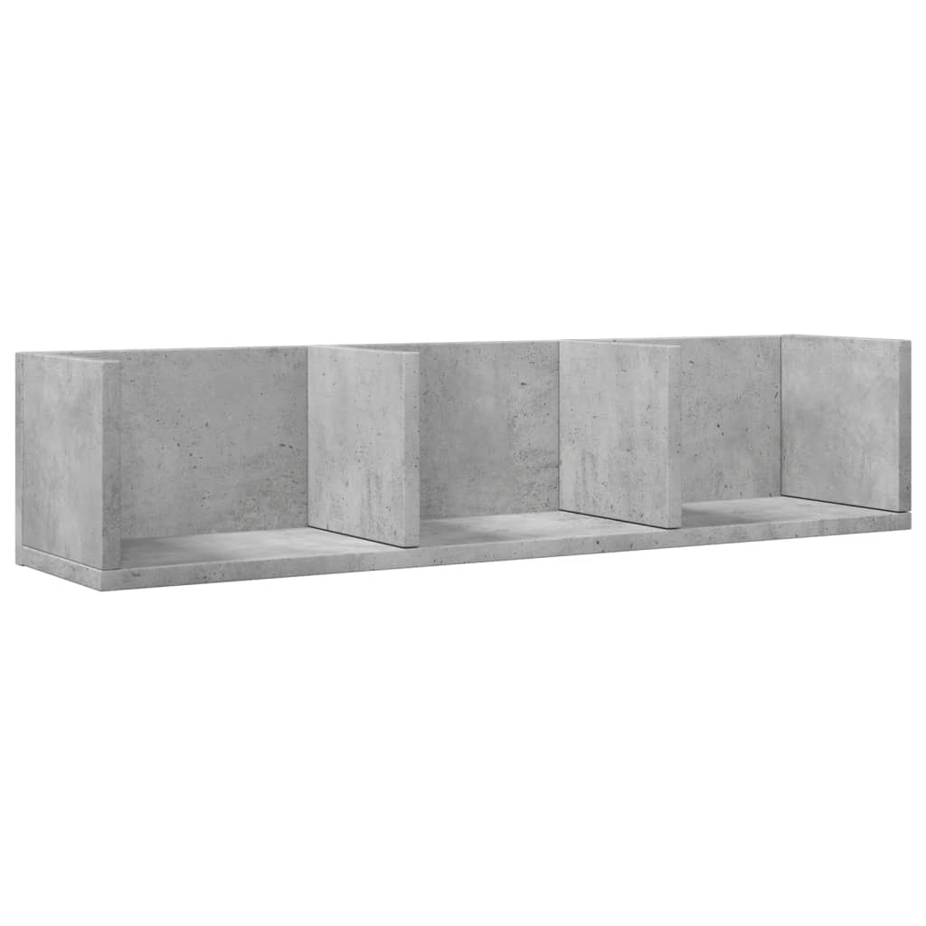 Armoires murales 2pcs gris béton 75x18x16,5cm bois d'ingénierie - XIOS