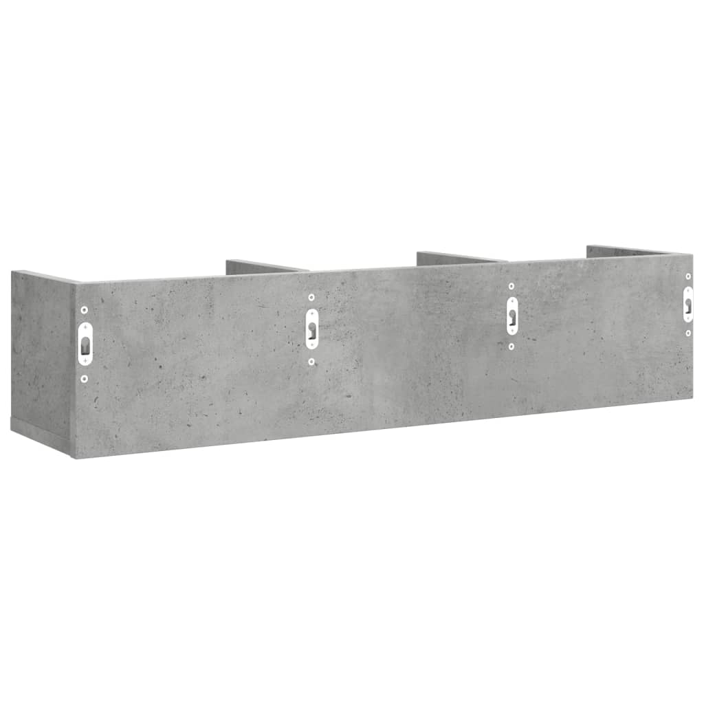 Armoires murales 2pcs gris béton 75x18x16,5cm bois d'ingénierie - XIOS