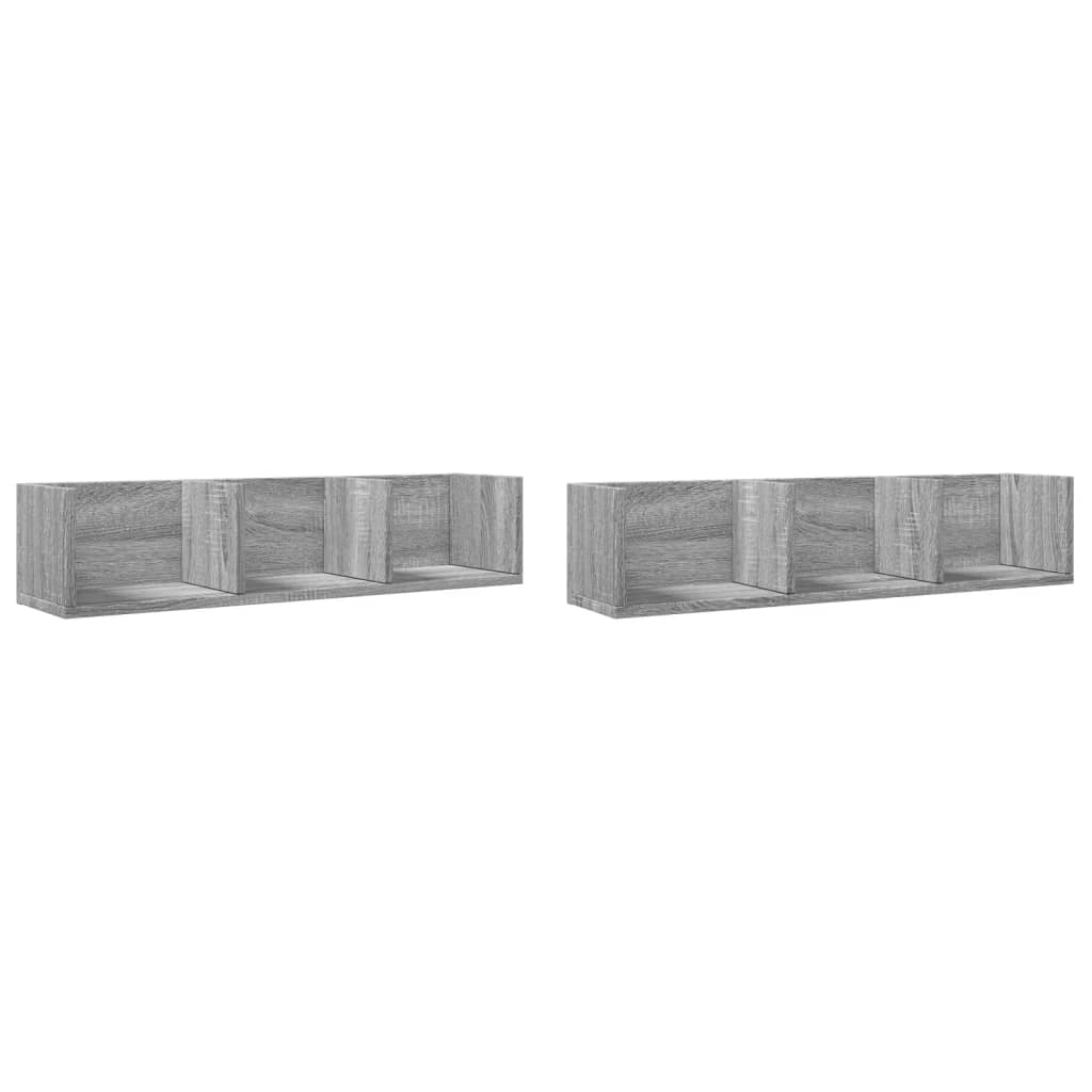 Armoires murales 2pcs sonoma gris 75x18x16,5 cm bois ingénierie - XIOS