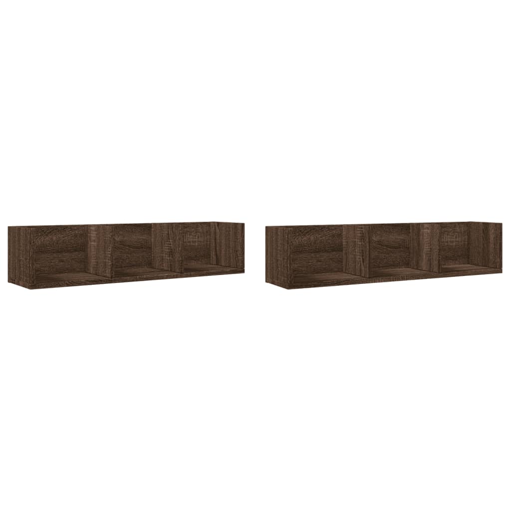 Armoires murales 2pcs chêne marron 75x18x16,5cm bois ingénierie - XIOS