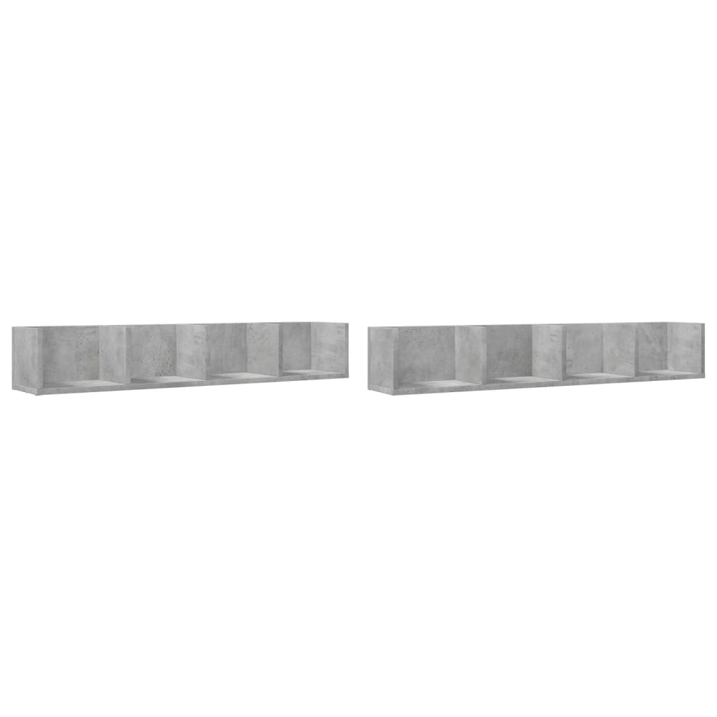 Armoires murales 2pcs gris béton 99x18x16,5cm bois d'ingénierie - XIOS
