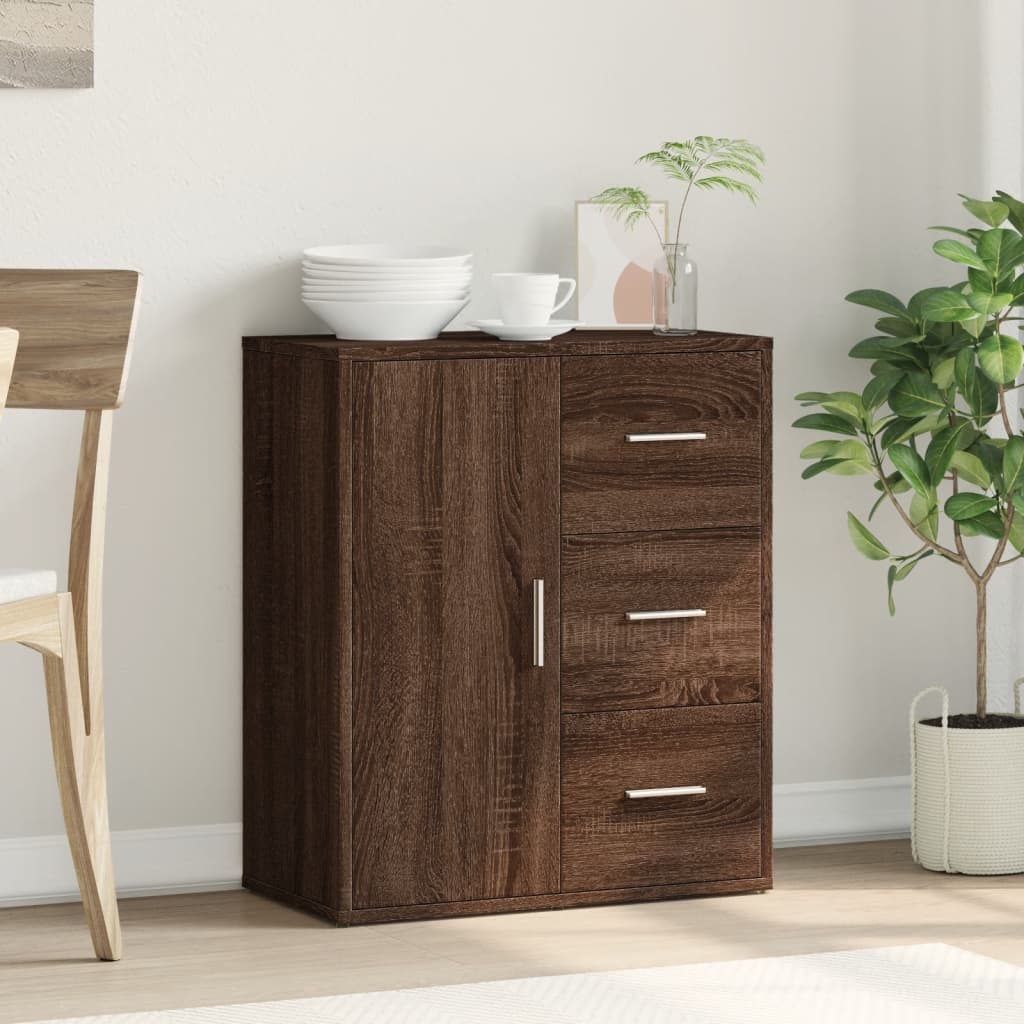 Buffet chêne marron 60x31x70 cm bois d'ingénierie - XIOS