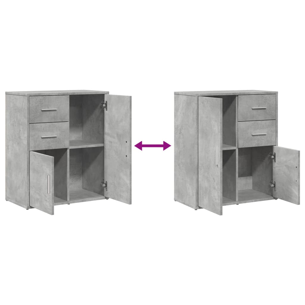Buffet gris béton 60x31x70 cm bois d'ingénierie - XIOS
