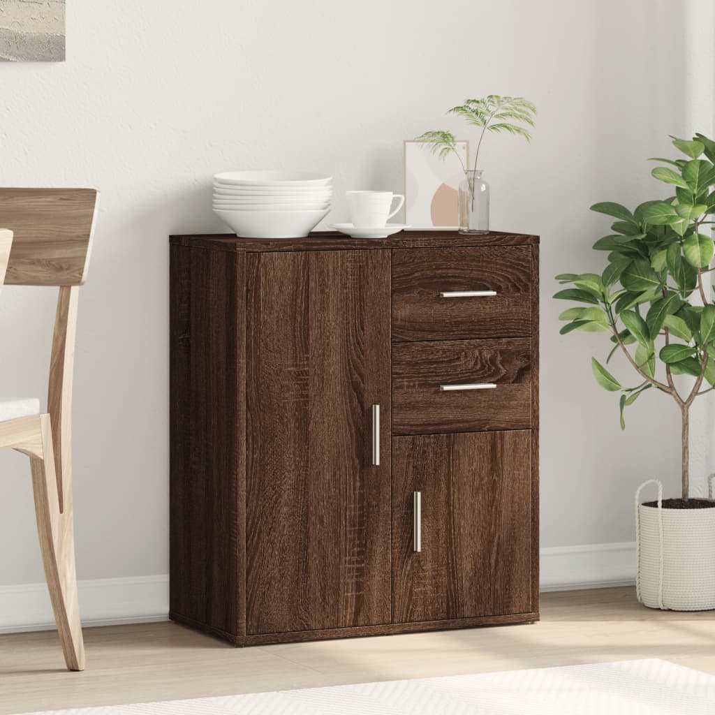 Buffet chêne marron 60x31x70 cm bois d'ingénierie - XIOS