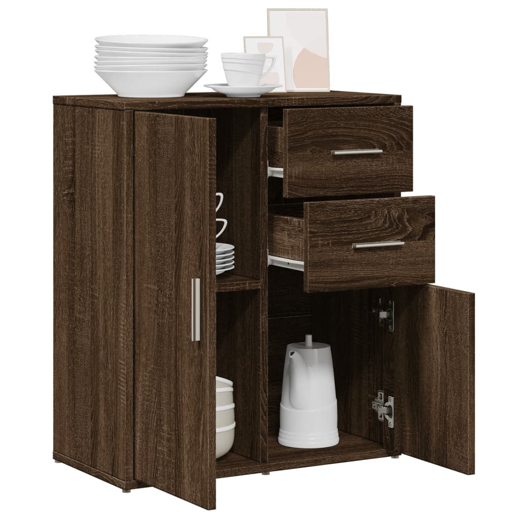 Buffet chêne marron 60x31x70 cm bois d'ingénierie - XIOS