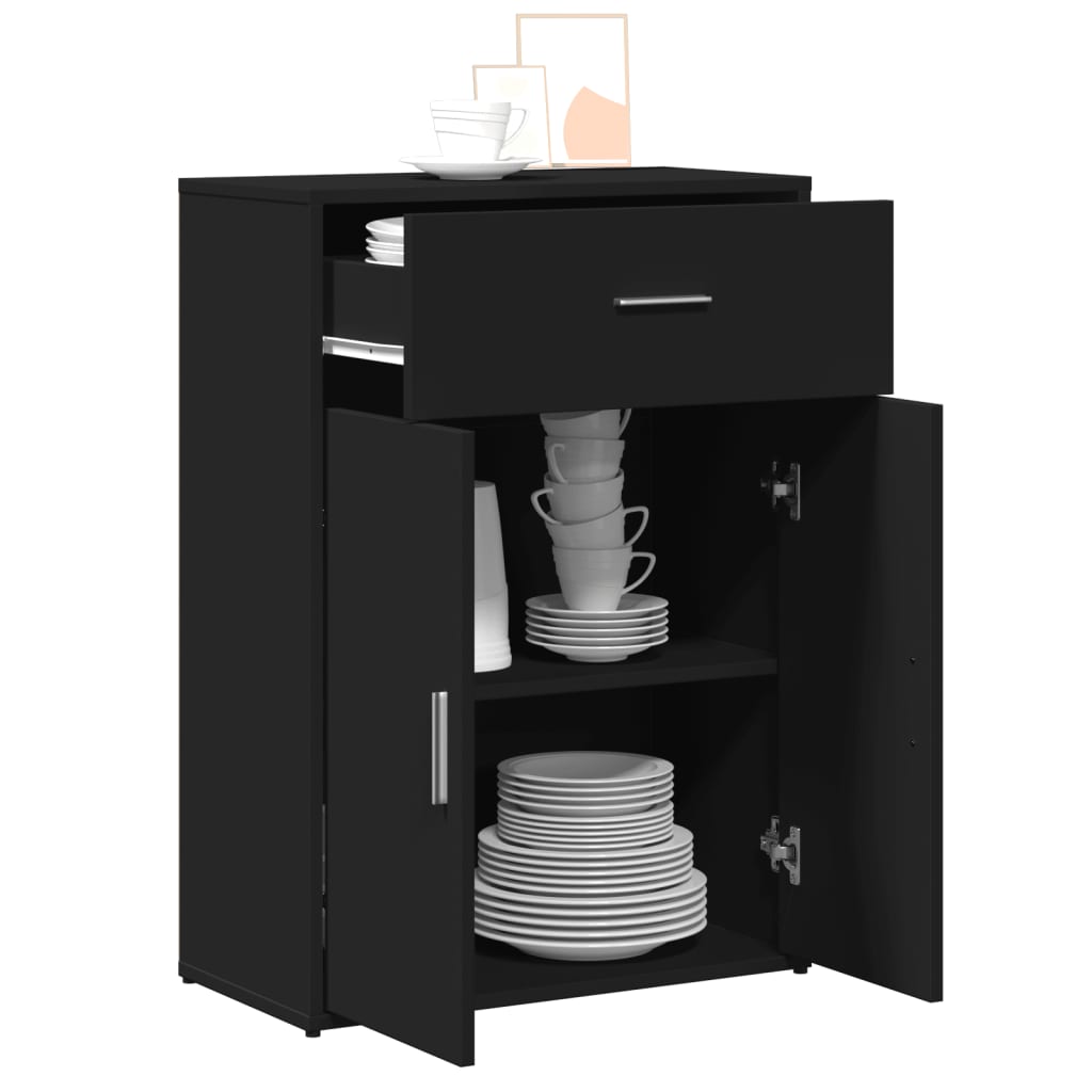 Buffet noir 60x30x84 cm bois d'ingénierie - XIOS