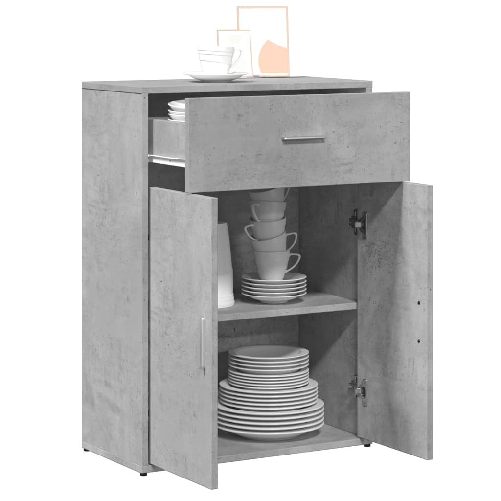 Buffet gris béton 60x30x84 cm bois d'ingénierie - XIOS