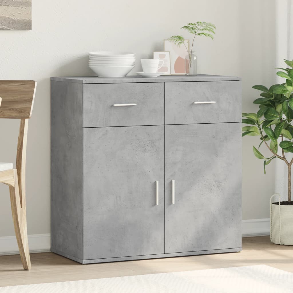 Buffet gris béton 79x38x80 cm bois d'ingénierie - XIOS