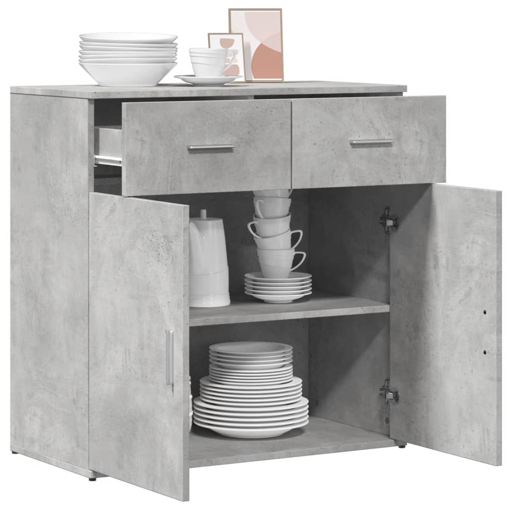 Buffet gris béton 79x38x80 cm bois d'ingénierie - XIOS