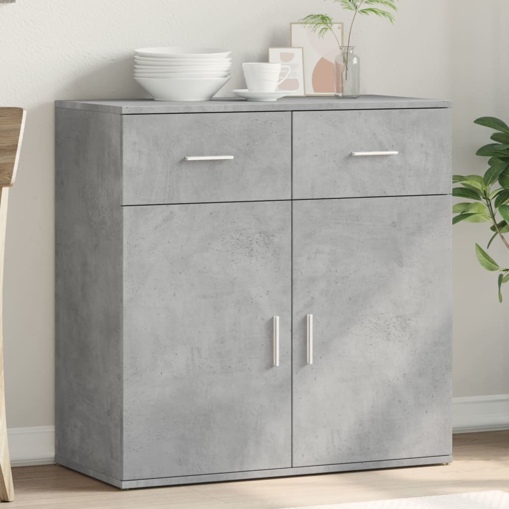 Buffet gris béton 79x38x80 cm bois d'ingénierie - XIOS
