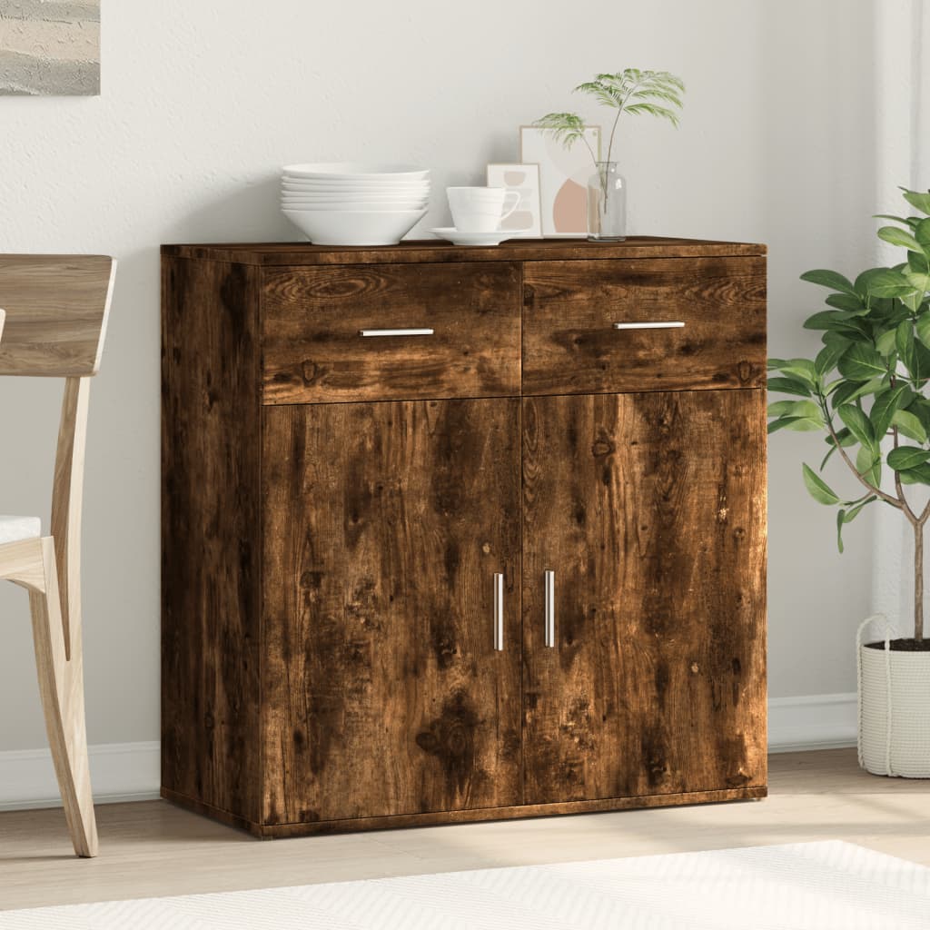 Buffet chêne fumé 79x38x80 cm bois d'ingénierie - XIOS