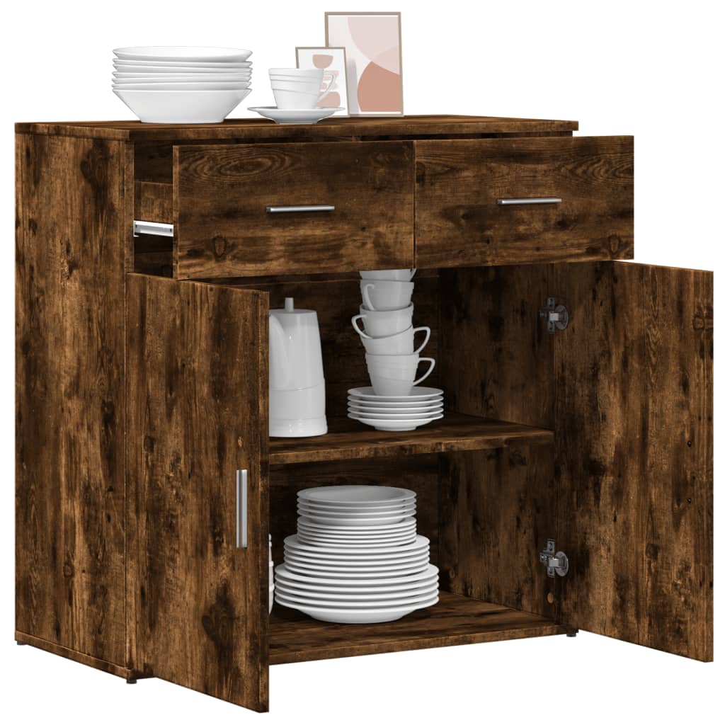 Buffet chêne fumé 79x38x80 cm bois d'ingénierie - XIOS