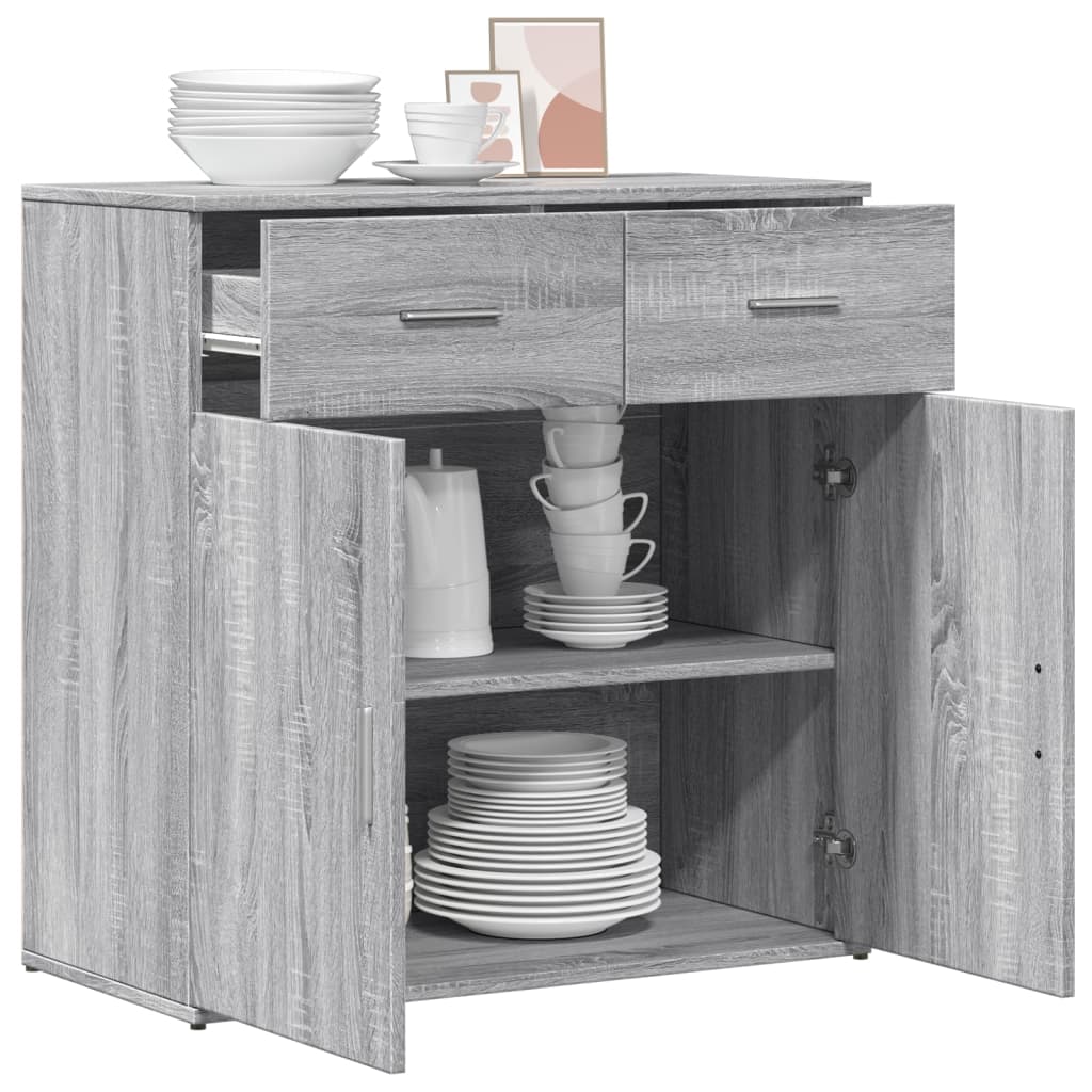 Buffet sonoma gris 79x38x80 cm bois d'ingénierie - XIOS