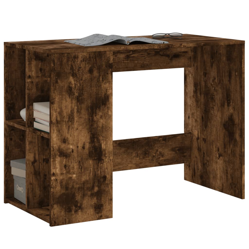 Bureau chêne fumé 102x50x75 cm bois d'ingénierie - XIOS