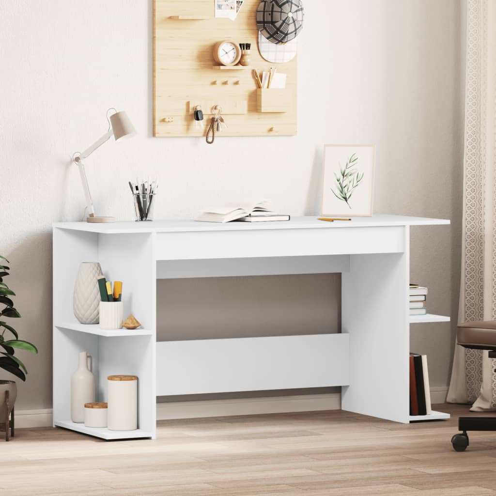 Bureau blanc 140x50x75 cm bois d'ingénierie - XIOS