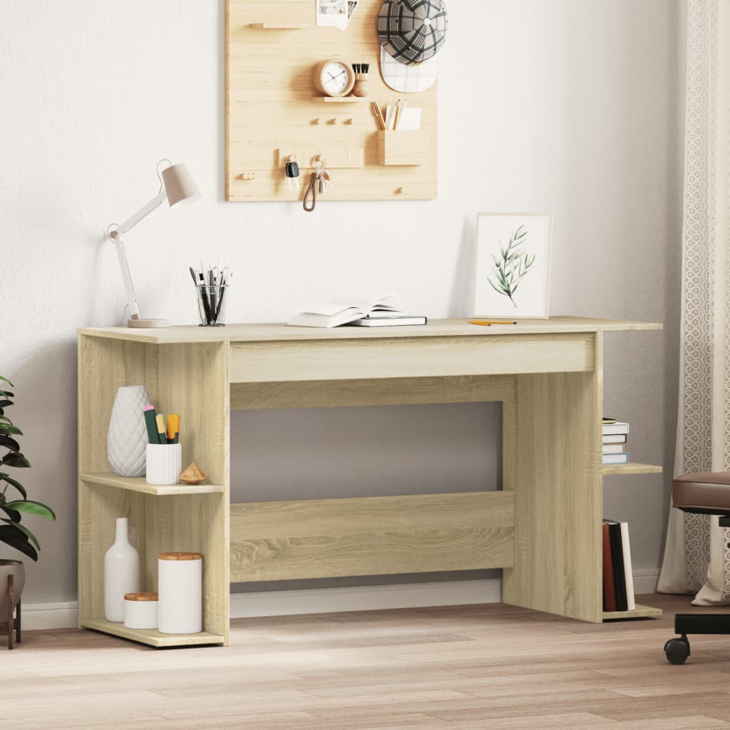 Bureau chêne sonoma 140x50x75 cm bois d'ingénierie - XIOS