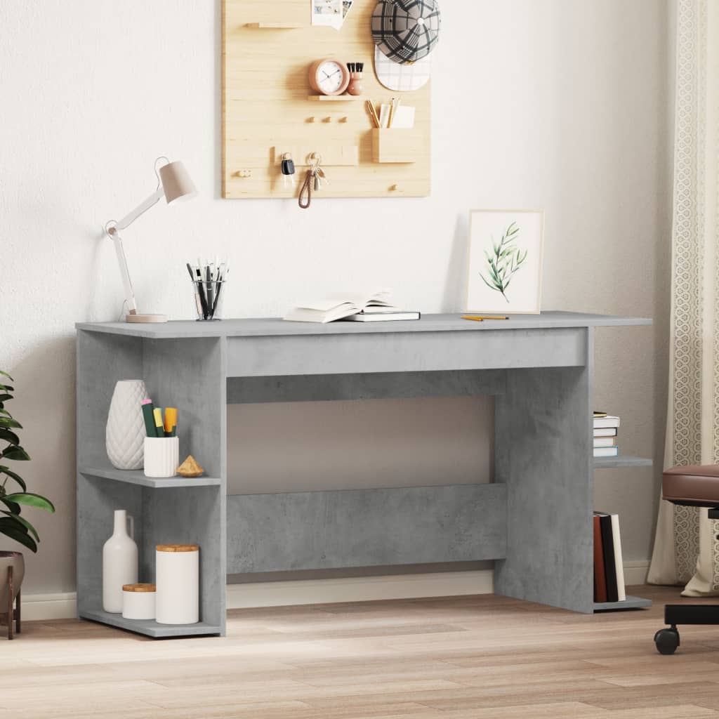 Bureau gris béton 140x50x75 cm bois d'ingénierie - XIOS