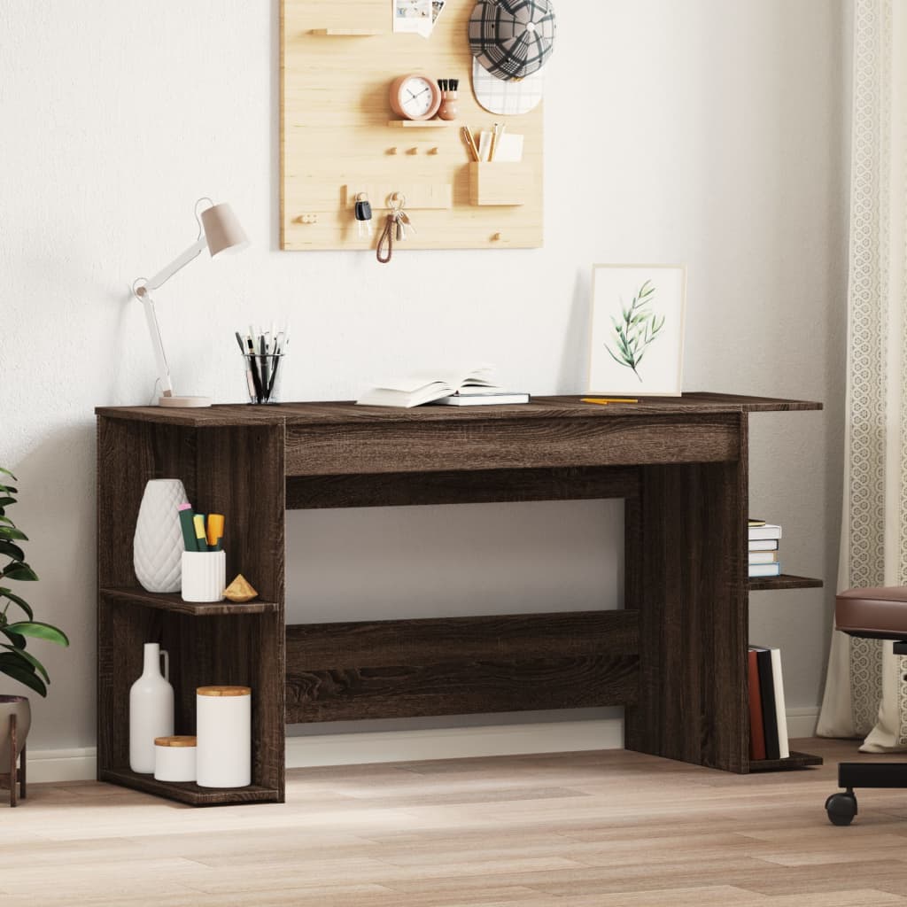 Bureau chêne marron 140x50x75 cm bois d'ingénierie - XIOS