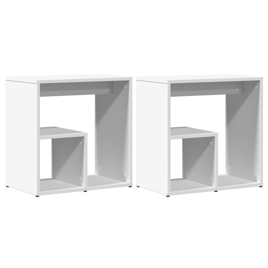 Tables d'appoint 2 pcs blanc 50x30x50 cm bois d’ingénierie - XIOS