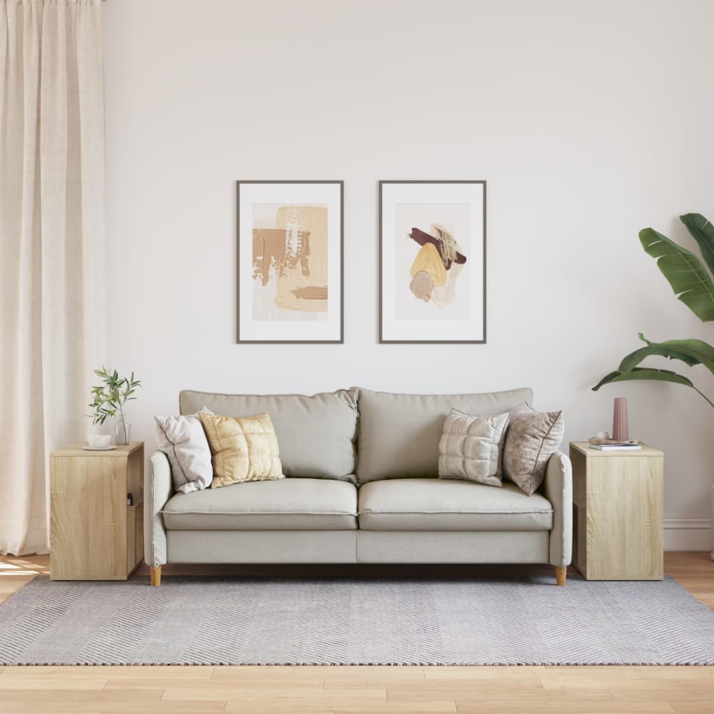 Tables d'appoint 2 pcs chêne sonoma 50x30x50 cm bois ingénierie - XIOS