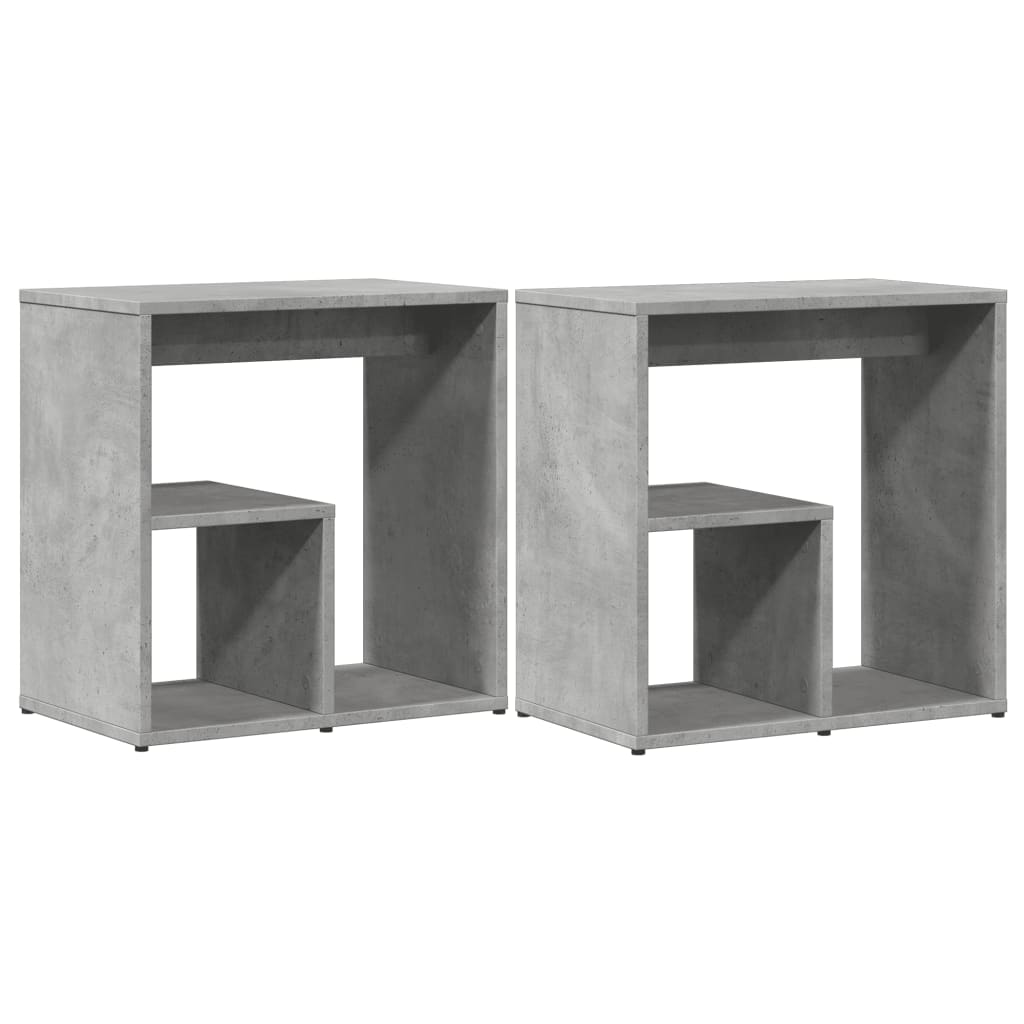 Tables d'appoint 2 pcs gris béton 50x30x50 cm bois d'ingénierie - XIOS